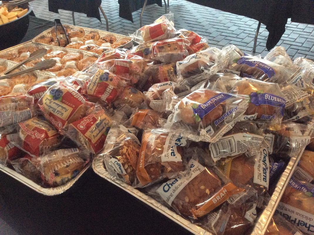 Buffet of food for runners in the St. Pete Beach Classic Half Marathon.