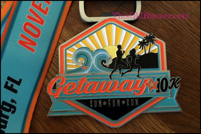 2017 Getaway 10K Race Medal. St. Petersburg, FL.