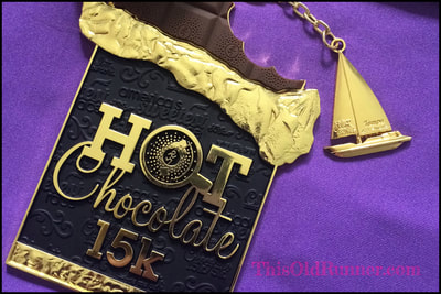 2017 medal from the Tampa Hot Chocolate 15K Race.