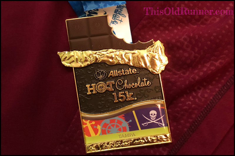 2018 medal from the Tampa Allstate Hot Chocolate 15K