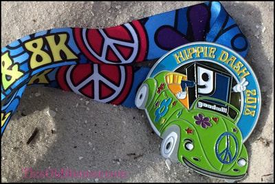 Goodwill Hippie Dash Medal for 5K and 8K Race in Gulfport, Florida