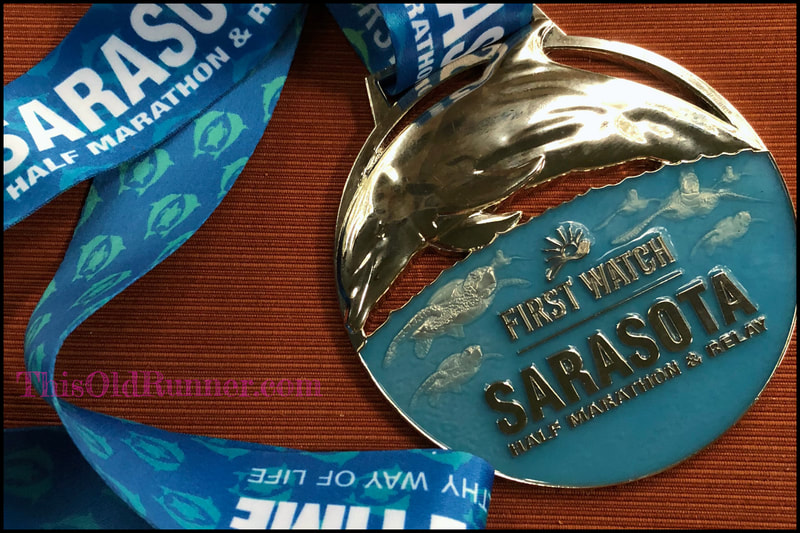 First Watch Sarasota Half Marathon Finisher medal for 2019.