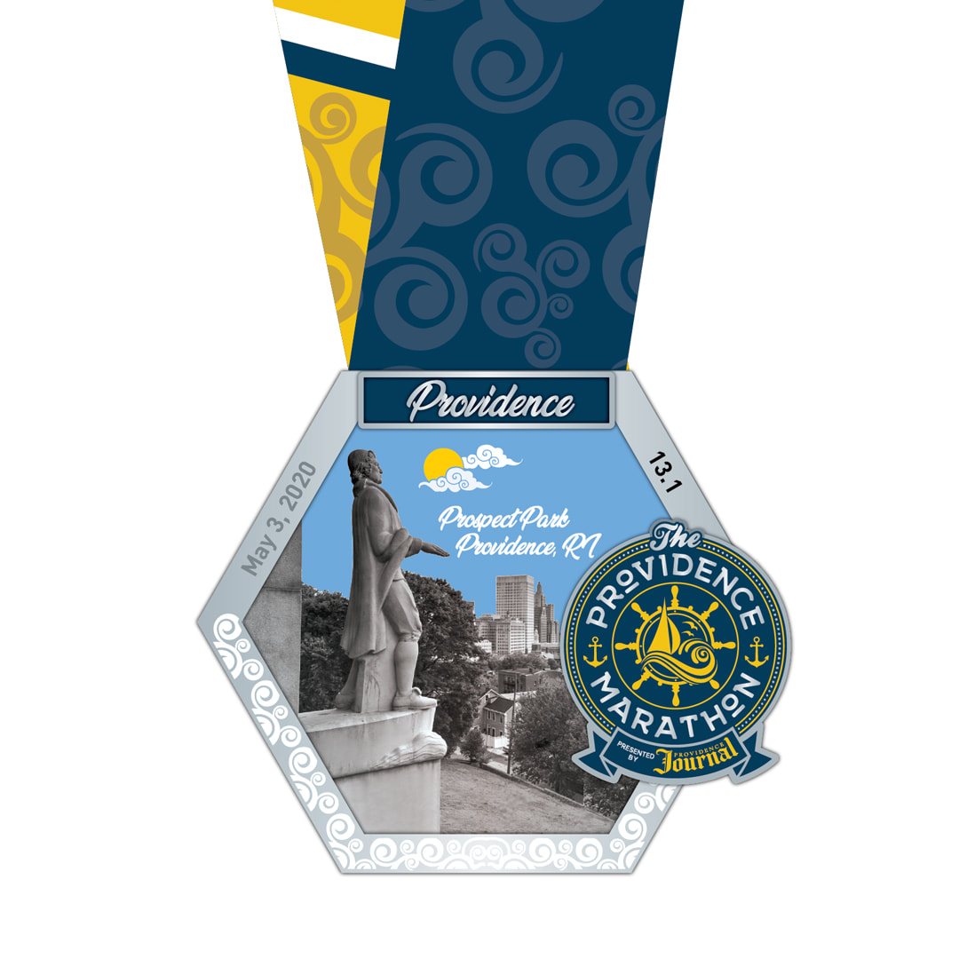 Half and Full Marathon medal for The Providence Marathon 2020 virtual race.