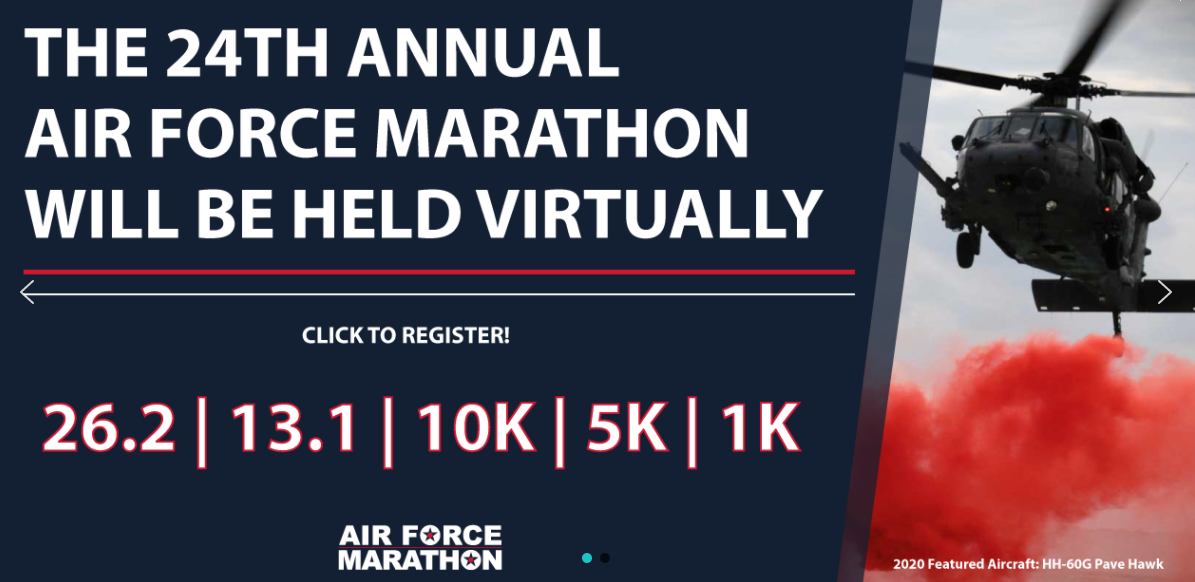 Banner for the 24th annual Air Force Marathon