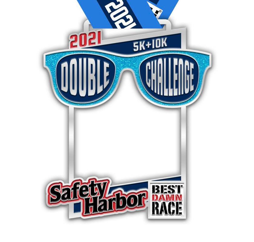 Double Challenge Medal for Best Damn Race Safety Harbor