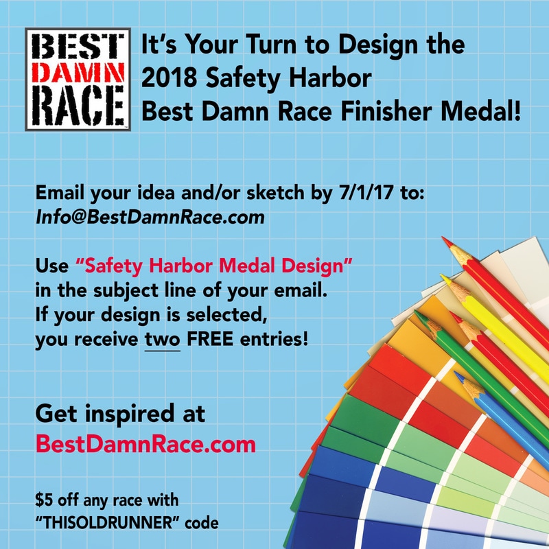 Finisher Medal Design Contest for 2018 Best Damn Race Safety Harbor races.