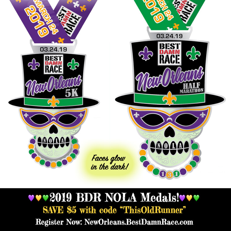2019 medals for Best Damn Race in New Orleans, LA.