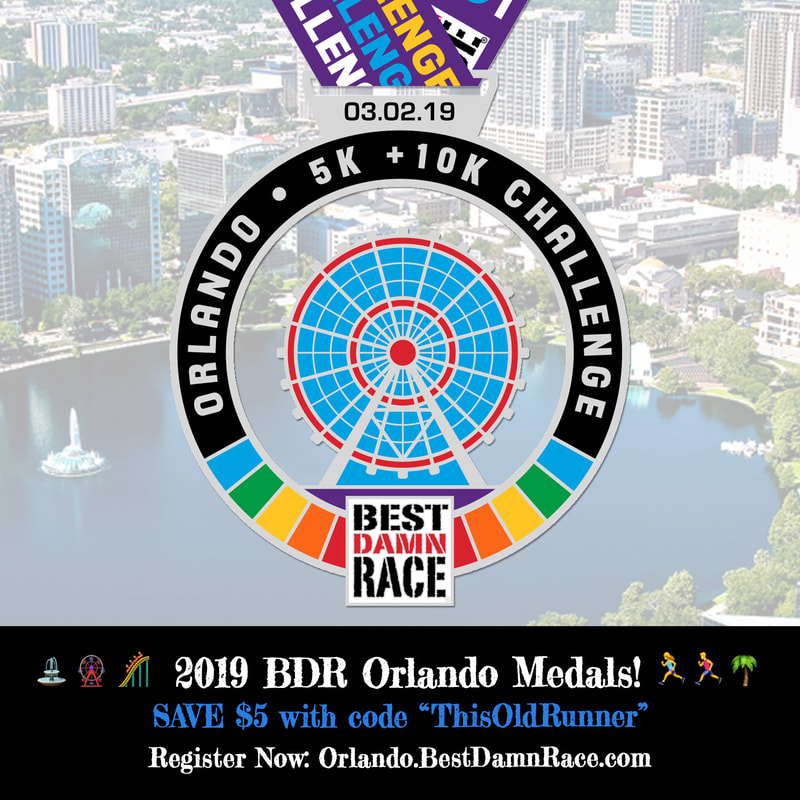 Challenge medal for Best Damn Race Orlando in 2019.