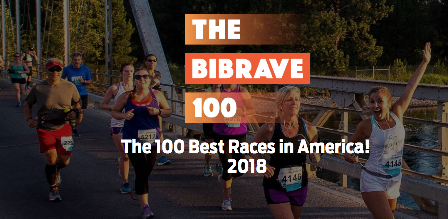 The BibRave 100 best races in America graphic