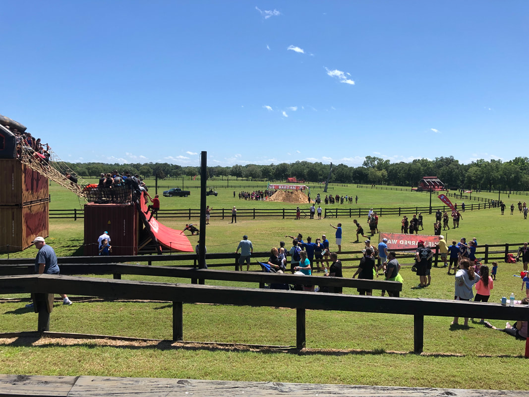 Wide view of the Rugged Maniac course and obstacles in Dade City, FL