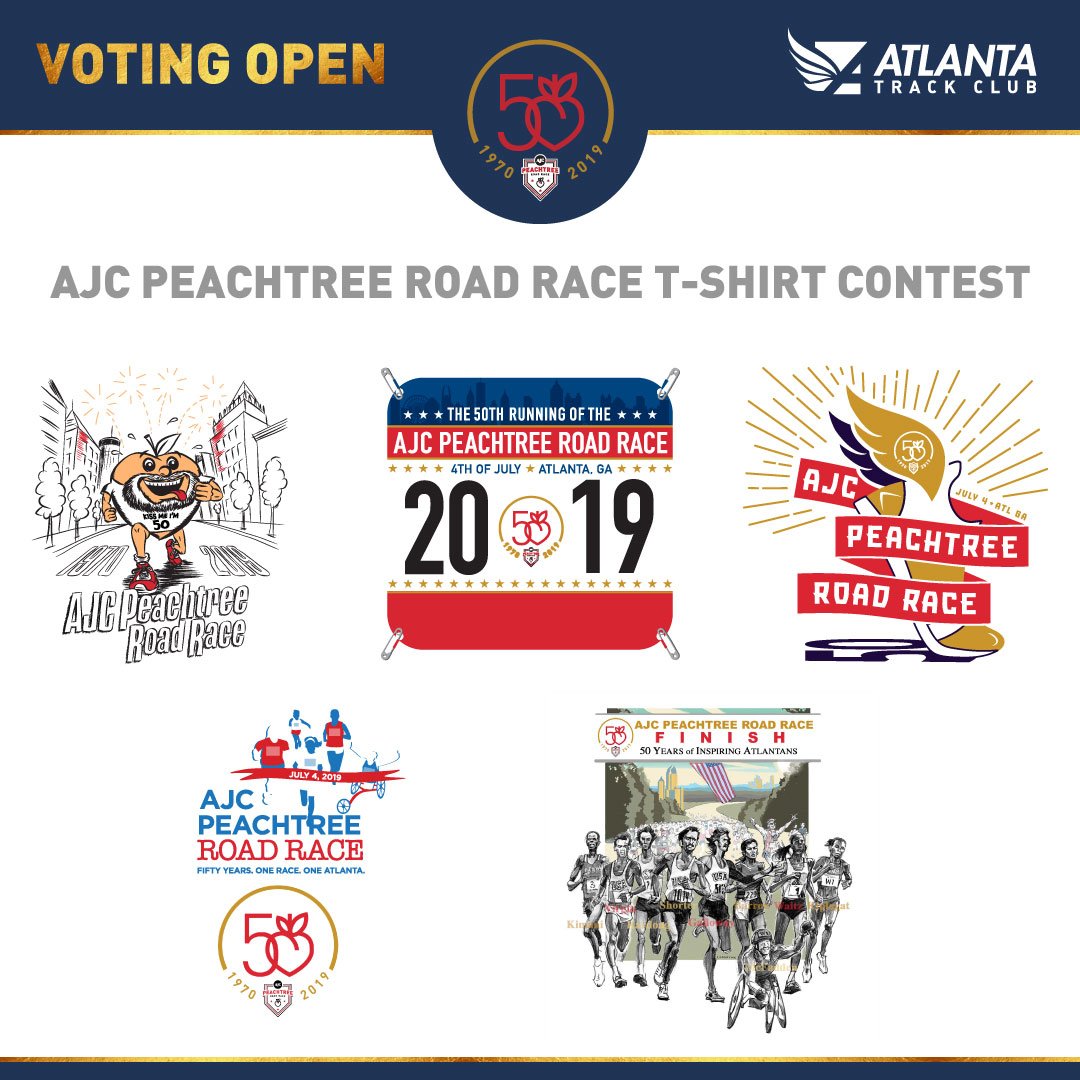 2019 shirt designs for the AJC Peachtree Road Race