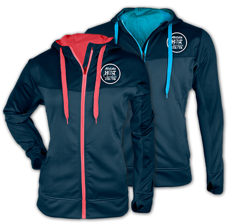 Hot Chocolate Race SWAG: Mens and Womens zip front hoodies.