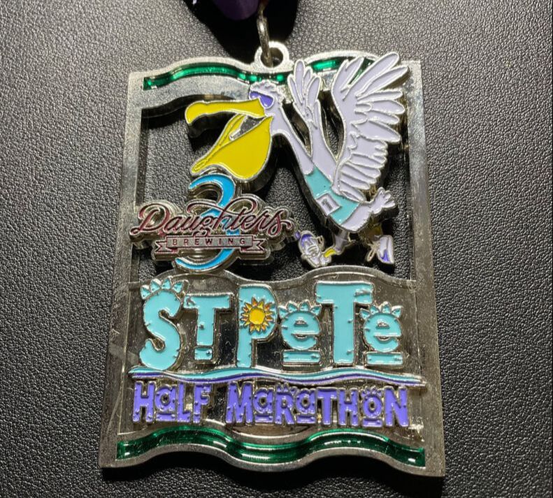 2017 St Pete Run Fest Inaugural medal for the half marathon.