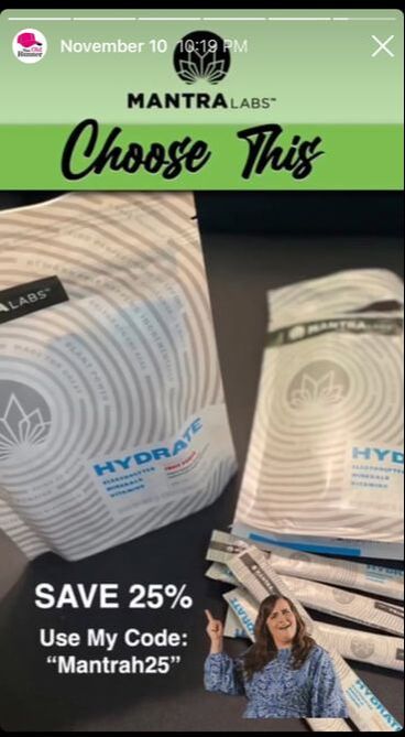 Mantra Labs HYDRATE product in individual packets.