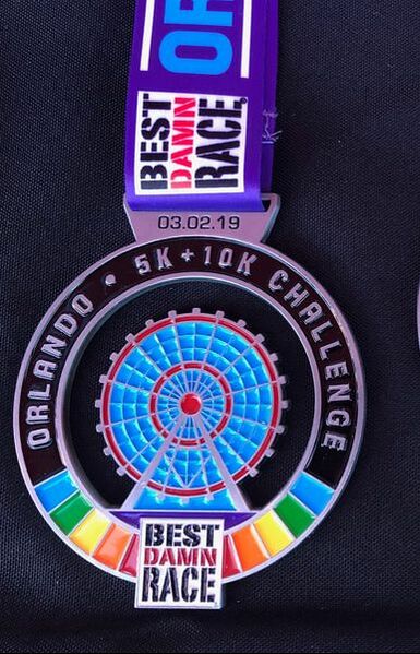 Best Damn Race 2019 Challenge Medal for Orlando races