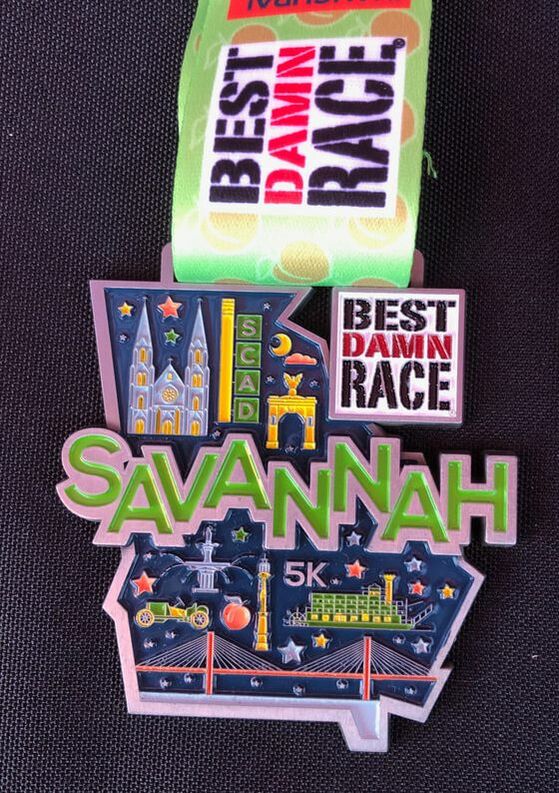 2019 Savannah 5K Best Damn Race Medal
