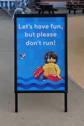 Signage in the water park at Legoland Orlando.