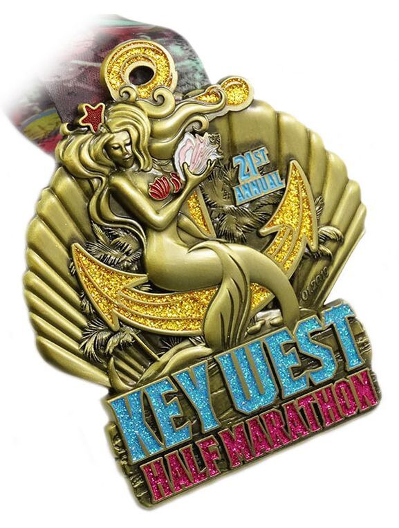 2019 Key West Half Marathon finisher medal.