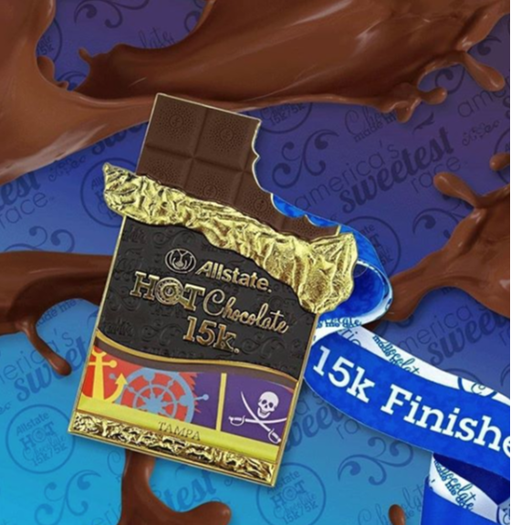 2018 Hot Chocolate Tampa 15K Race Medal