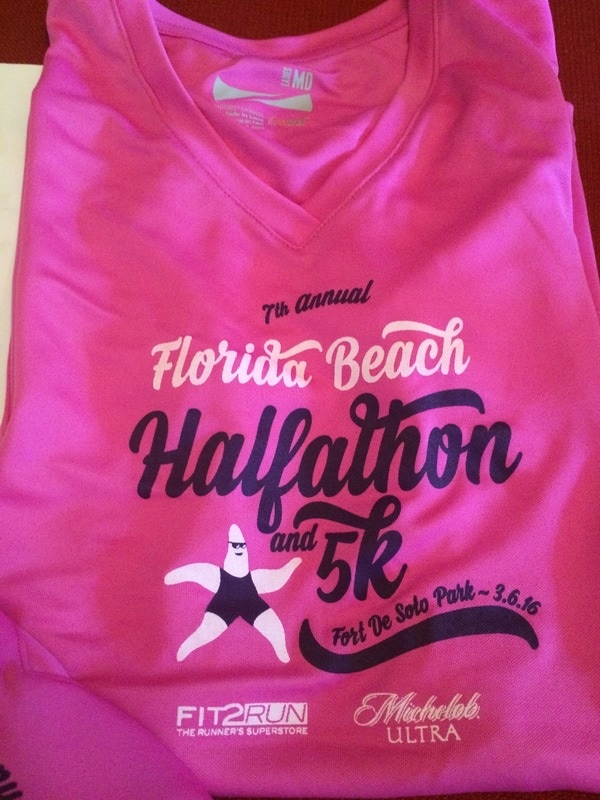 Race shirt for Florida Beach Halfathon.