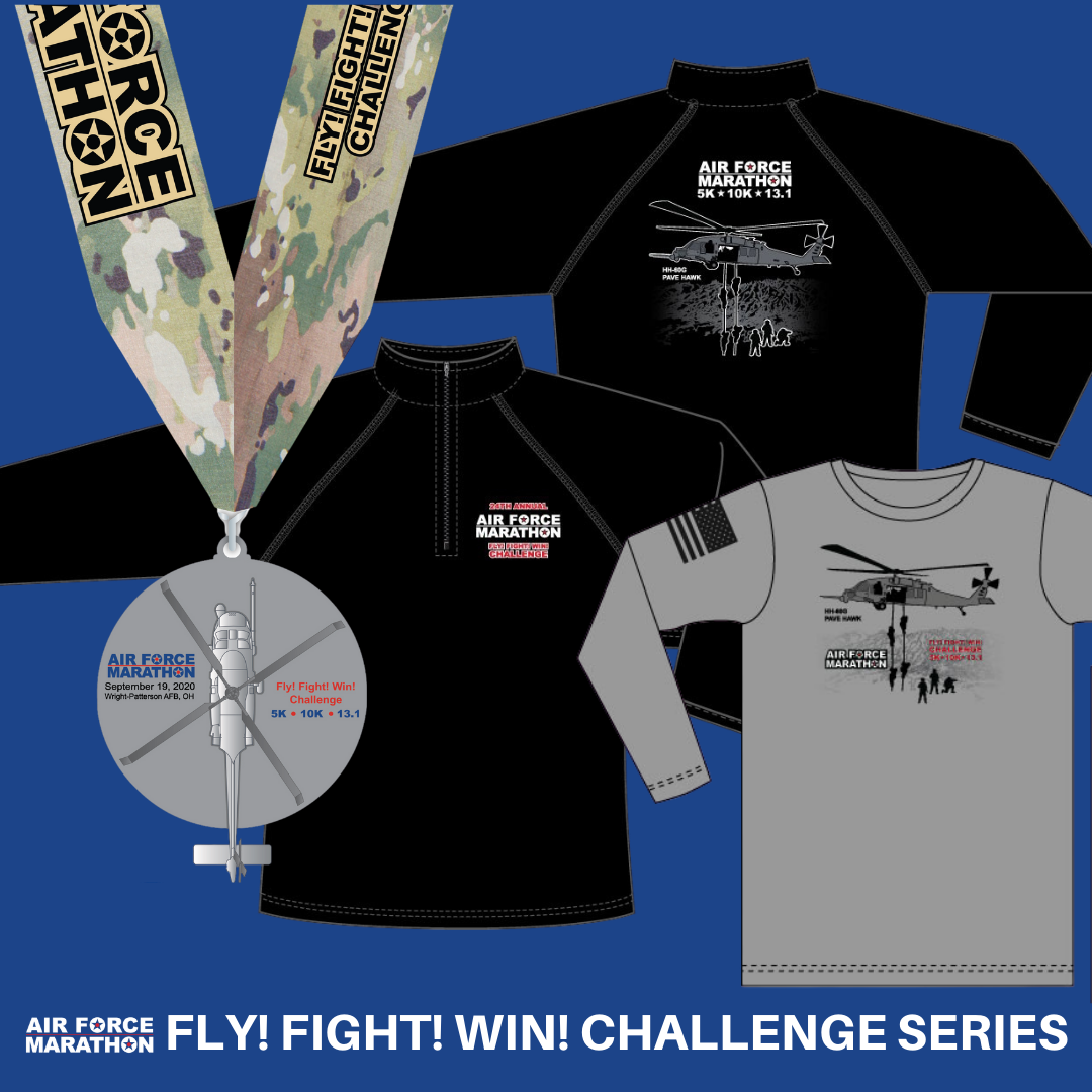 View of the extra swag runners get when they run the AF Marathon Challenge. Extra medal, pullover, and long sleeve shirt.