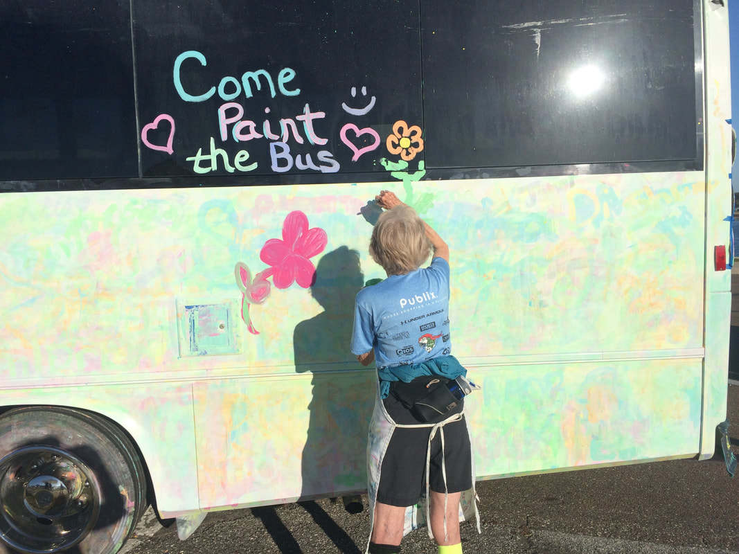 #seenonarun Paint the bus activity before the Getaway10K race in St. Petersburg, FL