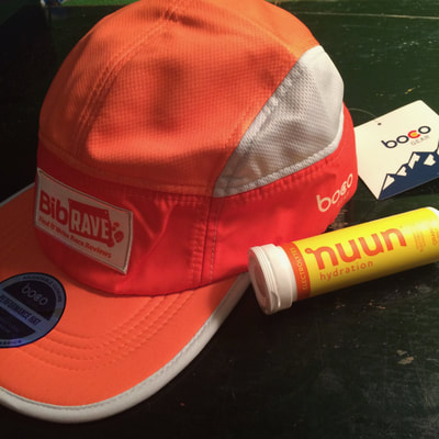 Boco Gear hat and Nuun hydration tablets.