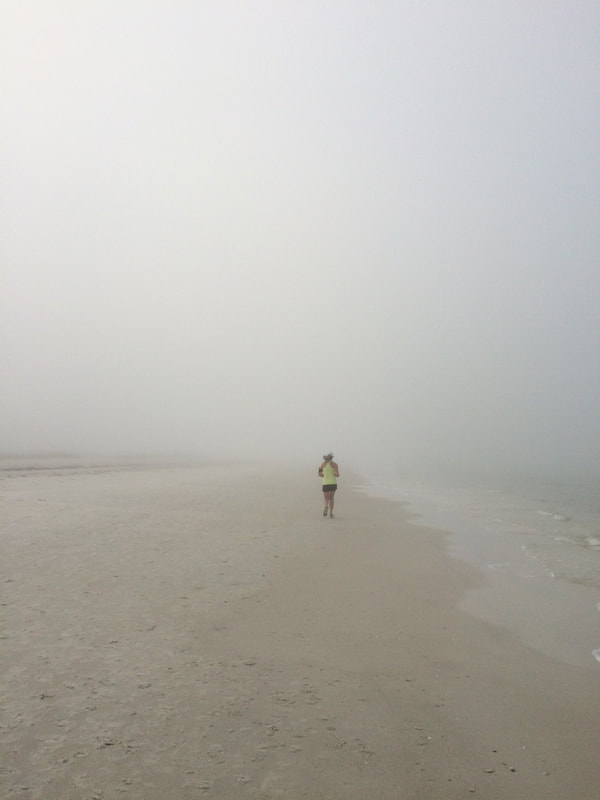 #seenonarun Sea fog on Clearwater Beach during the Discover Caladesi Island Beach and Trail Run.