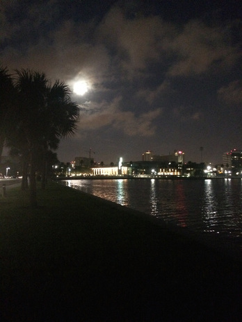 Full moon over St. Petersburg, FL on September 17, 2016
