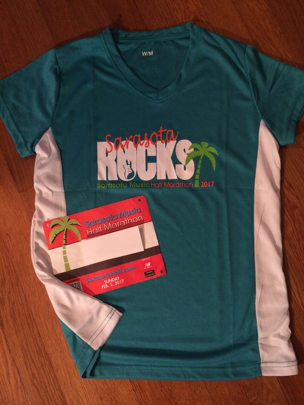 Participants in the 2017 Sarasota Music Half Marathon received this tech shirt.