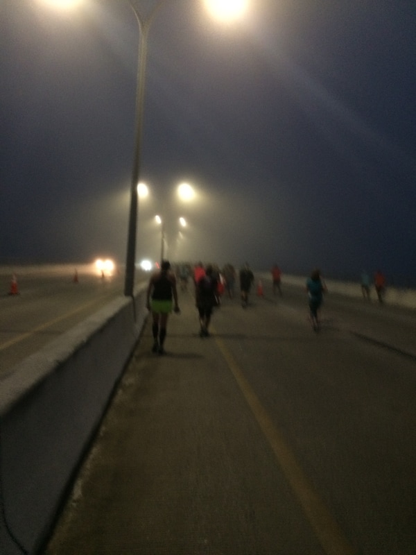 John Ringling Bridge in Sarasota on a foggy morning.