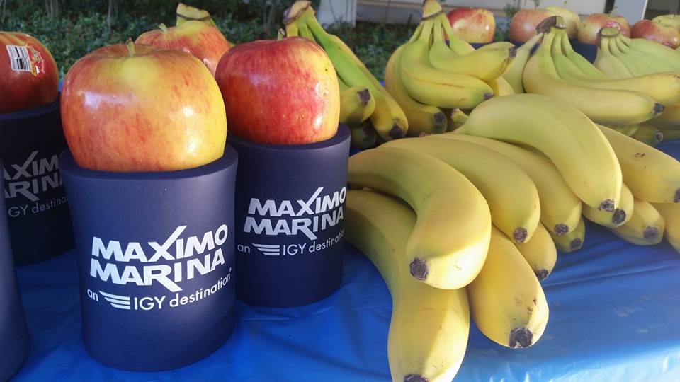 Apples and bananas for runners at the 2017 May Day Races.