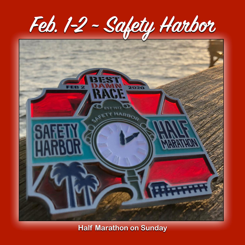 Half Marathon medal for Best Damn Race in Safety Harbor on Feb. 1-2