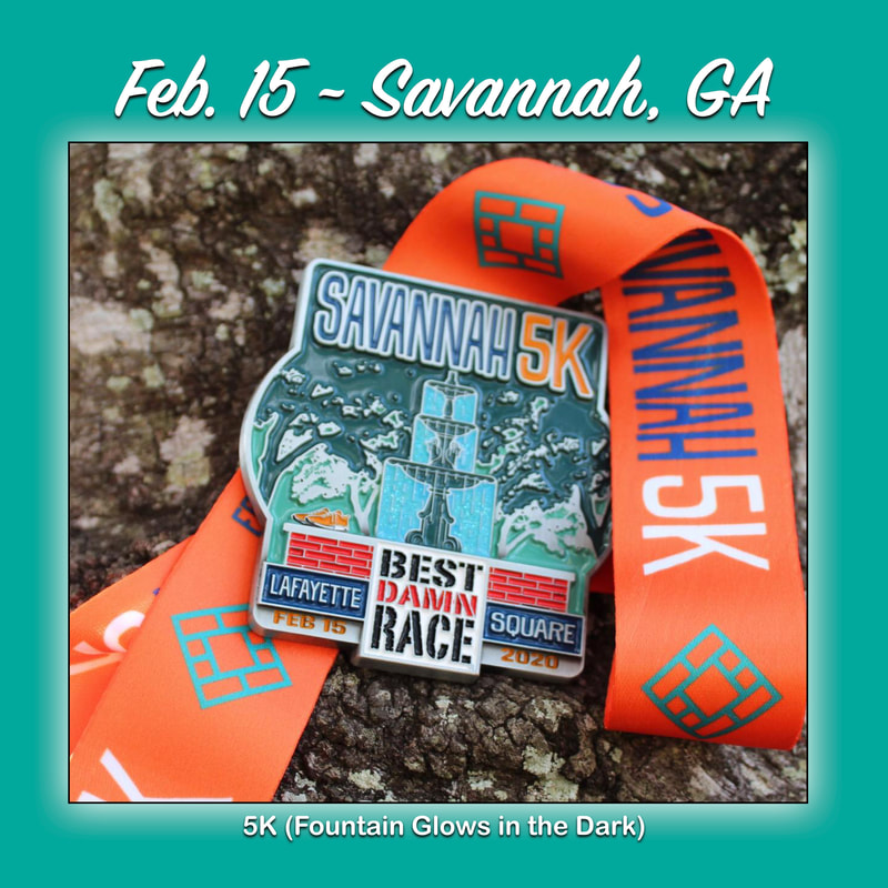 5K medal for finishers at the Best Damn Race in Savannah on Feb. 15.