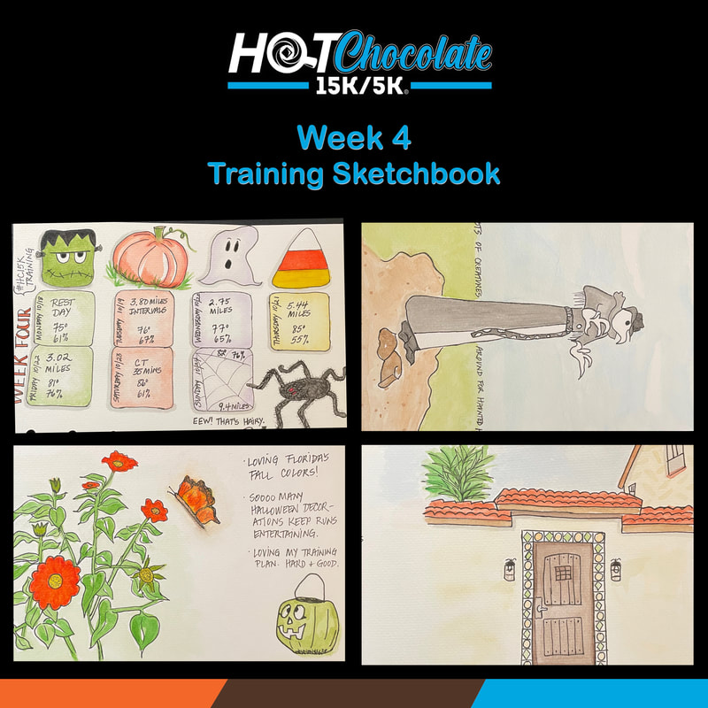 Sketchbook Training Journal for Hot Chocolate 15K in Tampa.