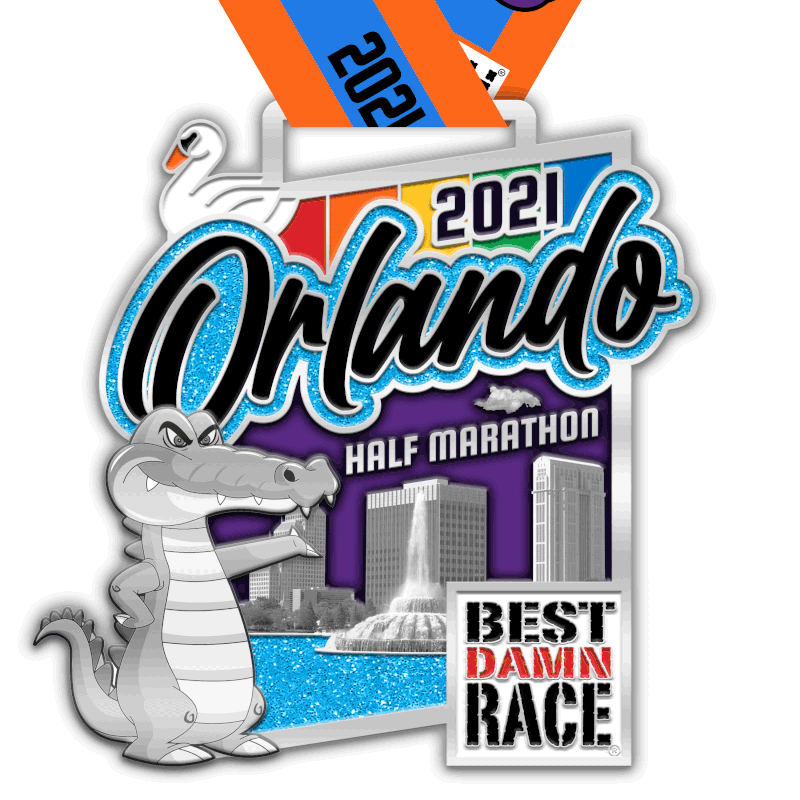 Best Damn Race 2021 Orlando Half Medal