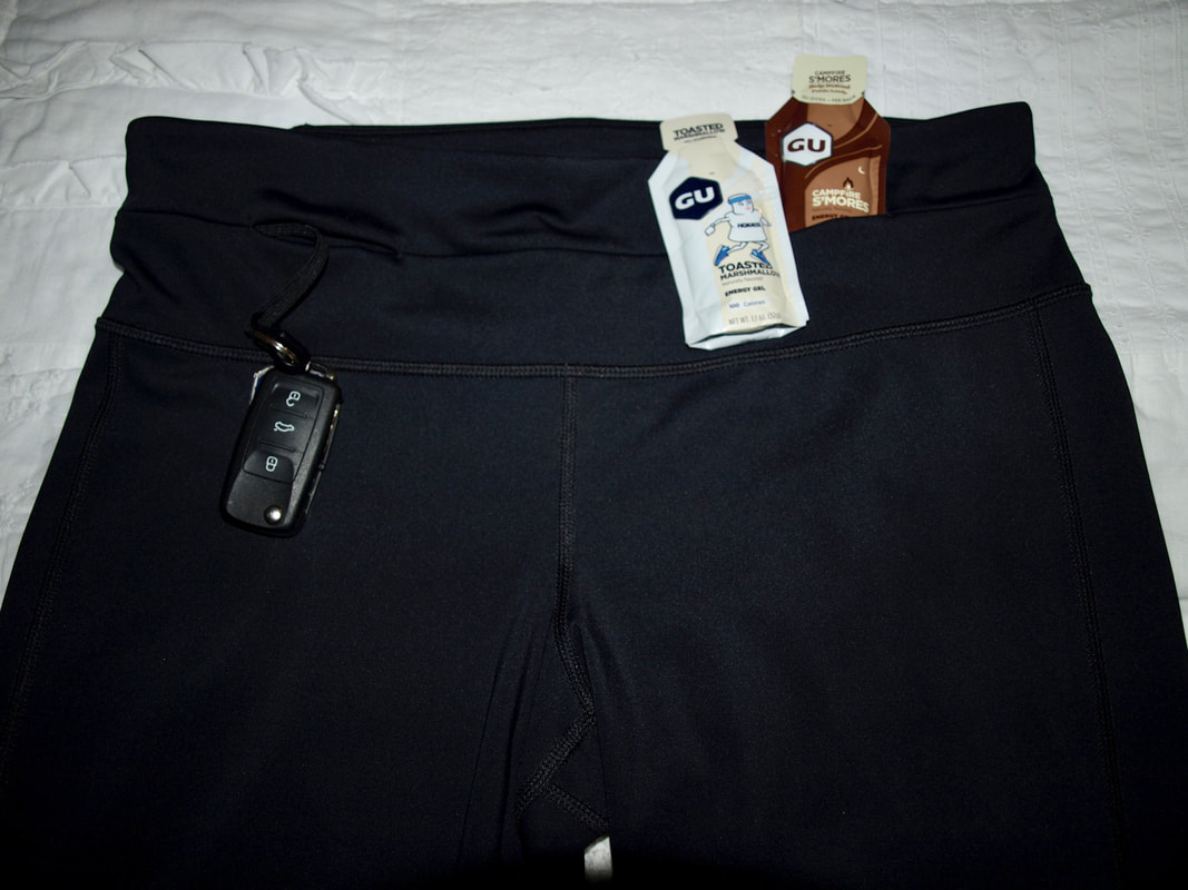 Picture of FlipBelt Crops with key ring and pockets.
