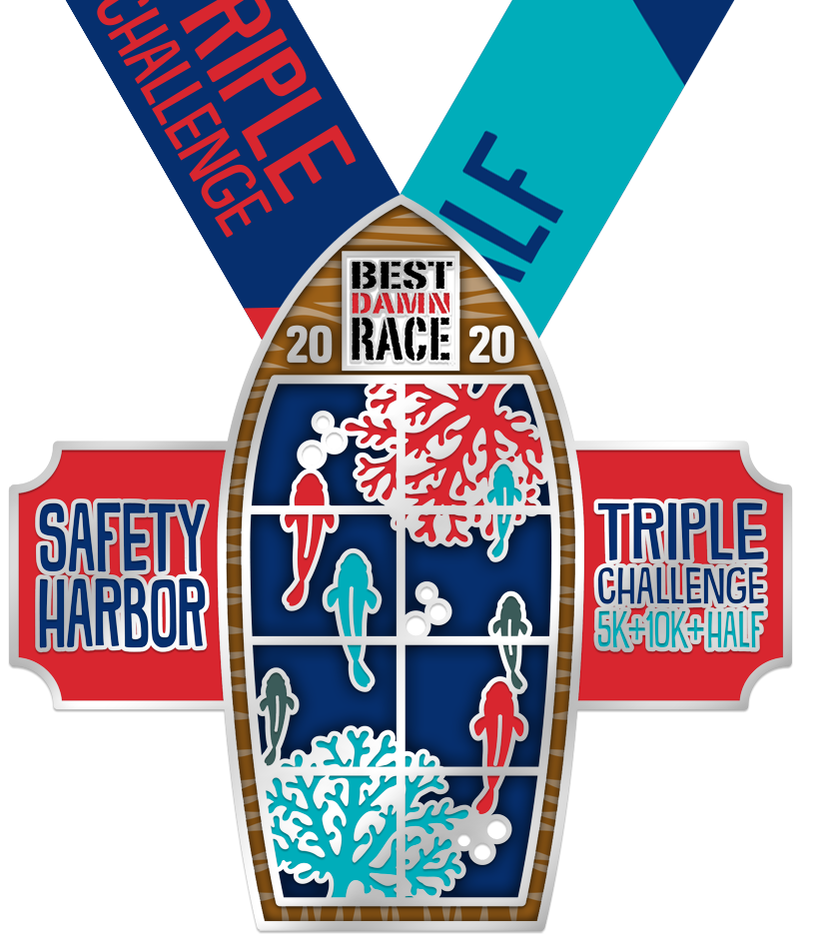 Picture of the Triple Challenge Medal for the Best Damn Race.