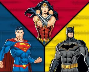 DC Comics images of Wonder Woman, Superman and Batman for Virtual Races.