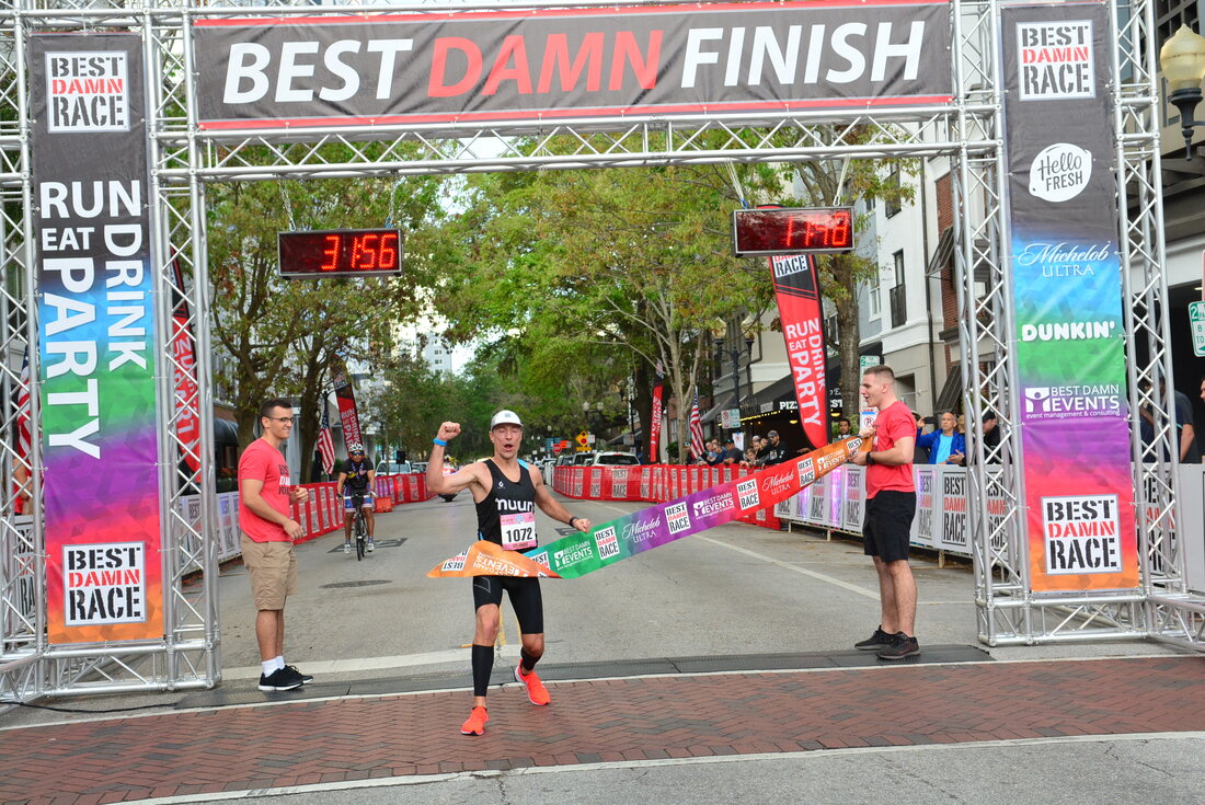 Finish line for the Best Damn Race in Orlando, Florida