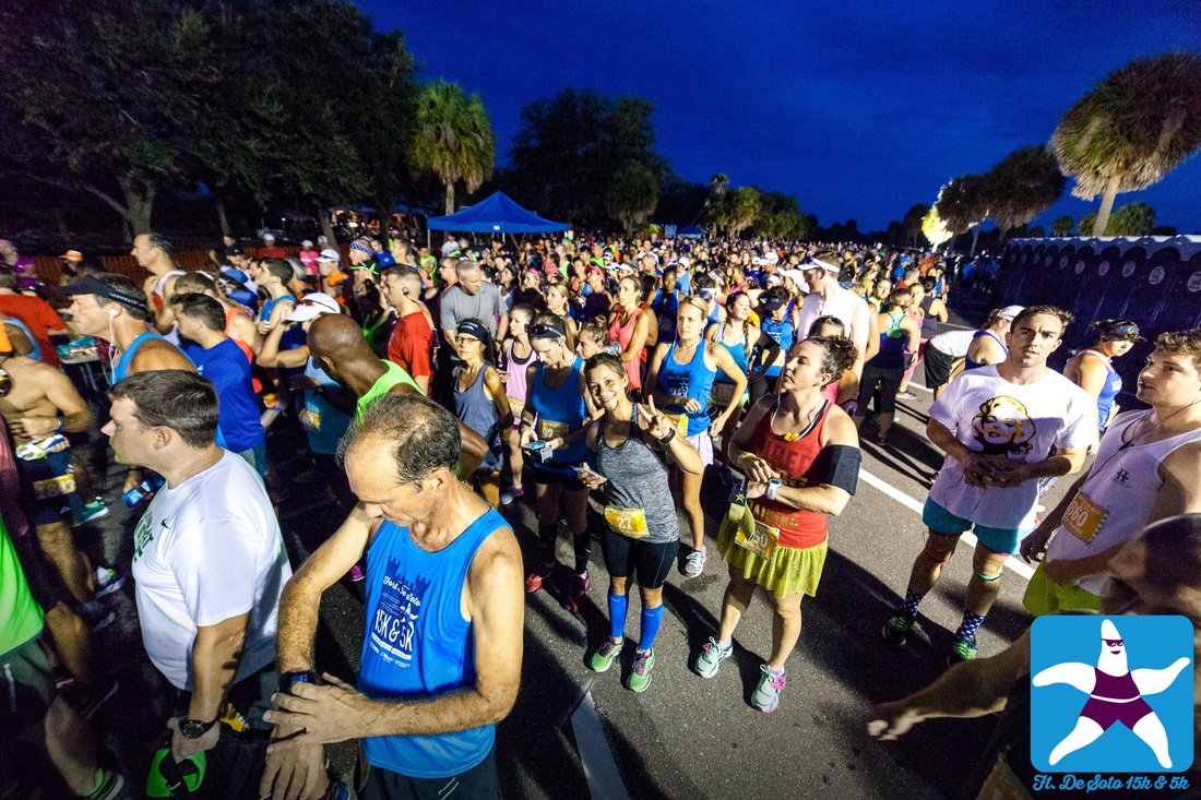 Runners await the start of the 2nd Annual Fort DeSoto 15K Race.