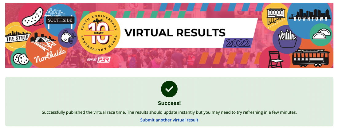 Virtual Results banner from race website.