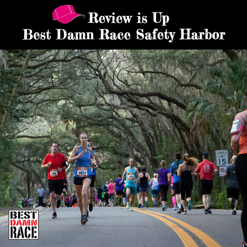 Runners participating in the Best Damn Race Half Marathon in Safety Harbor, FL.