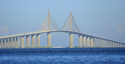 Sunshine Skyway Bridge in Tampa Bay, FL