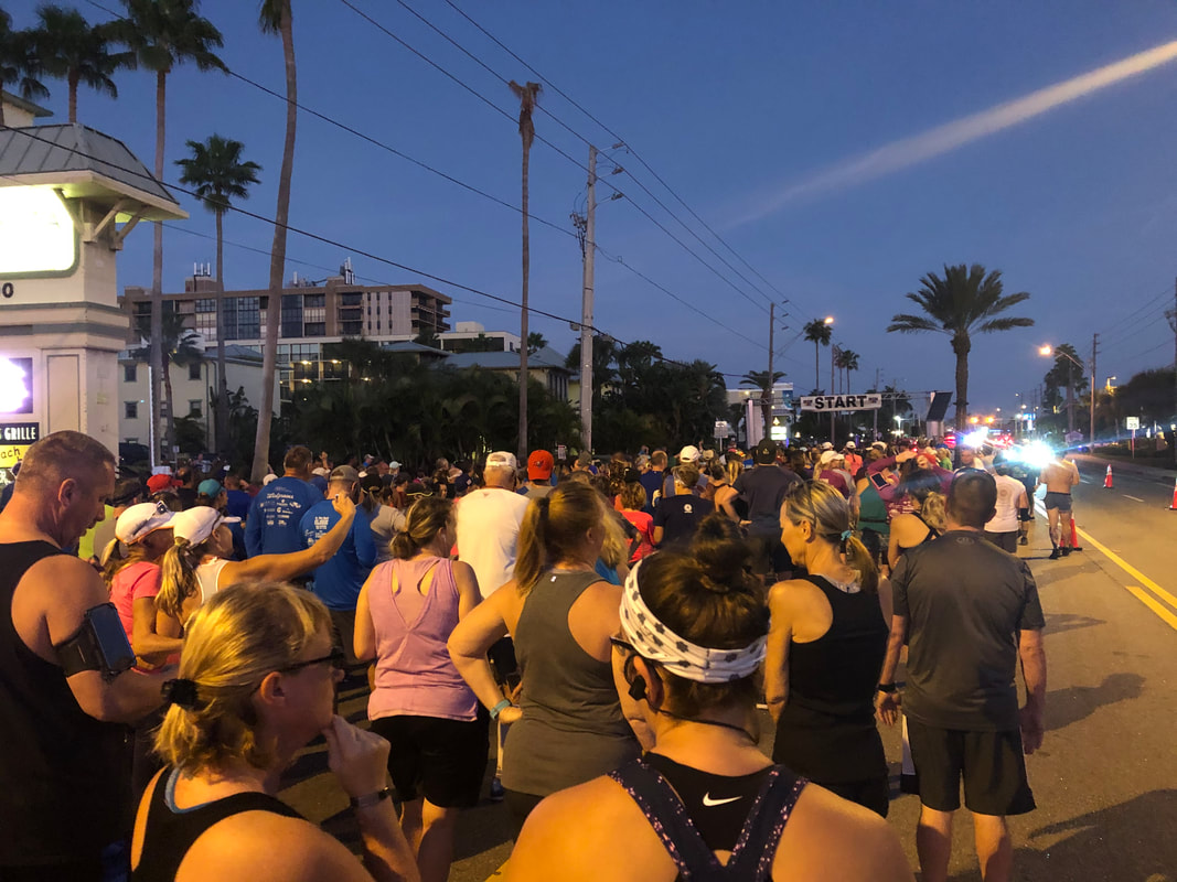 Runners at the St Pete Beach Classic 10K starting line.