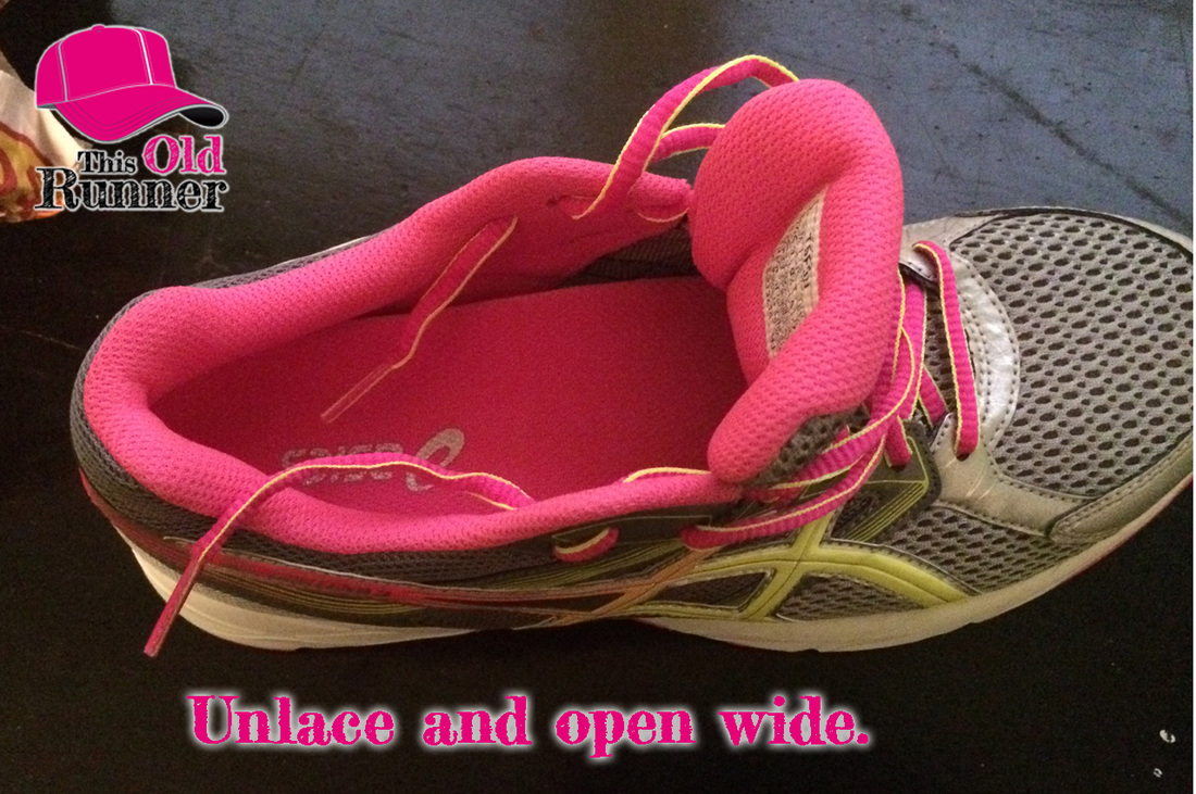 Unlace your shoes and open them wide to begin drying.